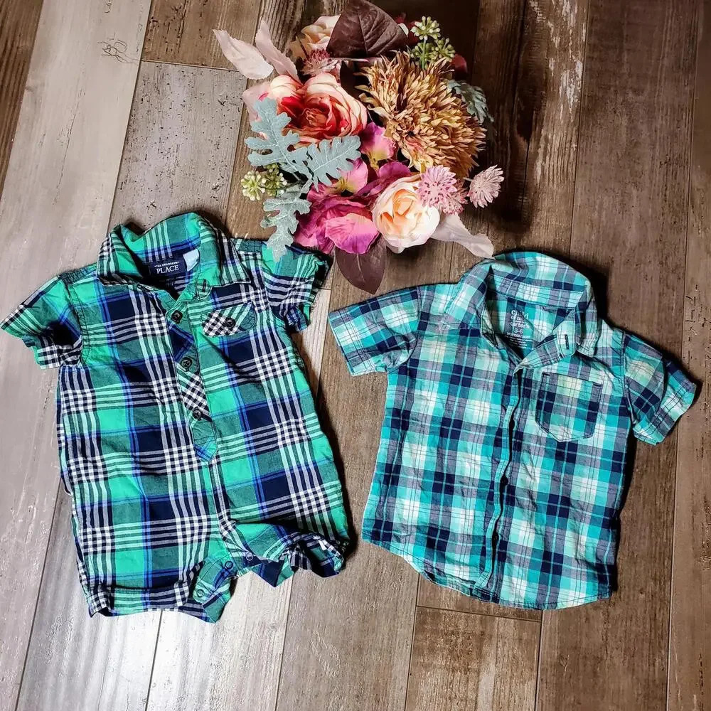Plaid Baby Boy Clothing Bundle Size 3-6M | The Children's Place & Carter's